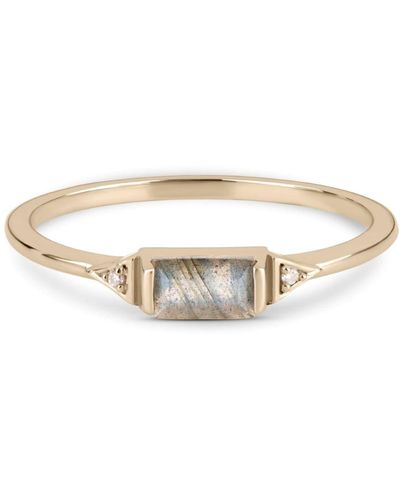 Zohreh V. Jewellery Labradorite & Diamond Ring 9k Gold - White