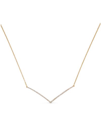 Cosanuova V Diamond Necklace In 18k - Metallic