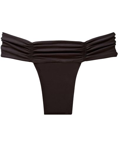 NUAJE NUAJE Ariel Ruched Bikini Bottom In - Black