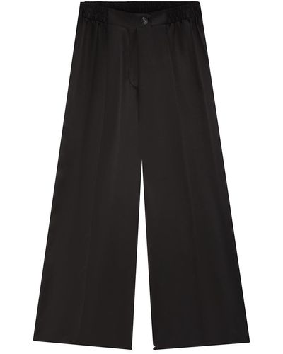 The Summer Edit Lexi Sports Luxe Silk Trouser - Black