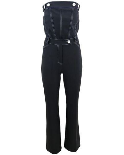 Theo the Label Aphrodite Techno Strapless Jumpsuit - Blue