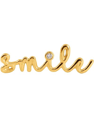 Lee Renee Smile Diamond Single Slider Earring Left Ear - Metallic