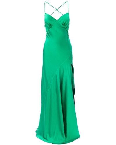 ROSERRY Seville Satin Maxi Dress In - Green