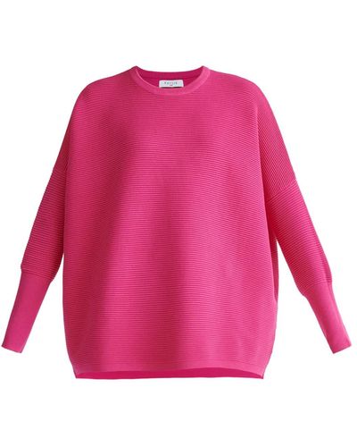 Paisie Ribbed Sweater In Hot Pink