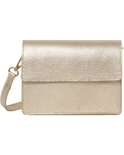 Betsy & Floss Anzio Clutch Bag With Leather Strap In - Natural