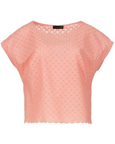Conquista Coral Sleeveless Embroidered Top - Pink