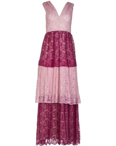 Roses Are Red Ella Linen & Lace Dress - Purple