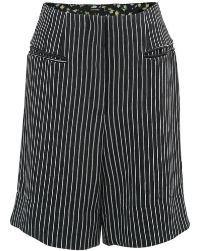 Smart and Joy Striped Straight Shorts - Black