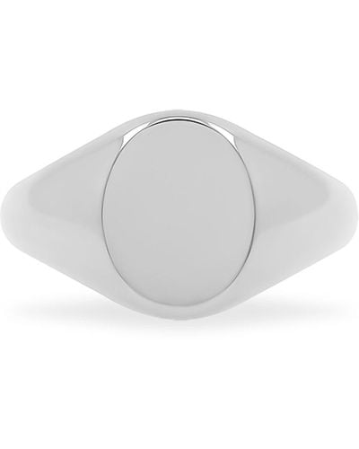 Cote Cache Oval Pinky Signet Ring - Gray