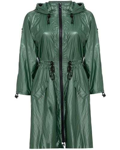 Balletto Athleisure Couture Metallized Mesh Screen Trench Coat & Dress Te Verde - Green