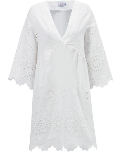 Peraluna Hiromi Pure Cotton Mini Dress In - White