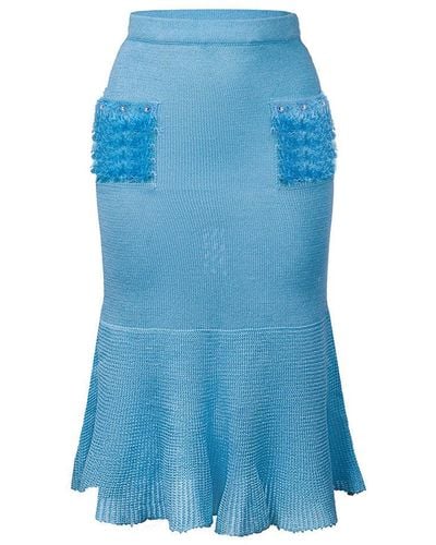 Andreeva Baby Knit Skirt With Handmade Details - Blue