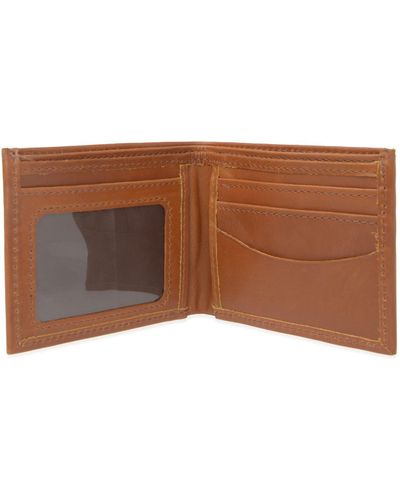 VIDA VIDA Classic Tan Leather Id Wallet - Brown