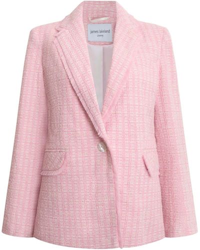James Lakeland Tweed Button Blazer - Pink