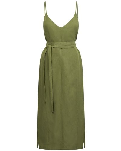 Komodo Iman Linen Slip Dress - Green