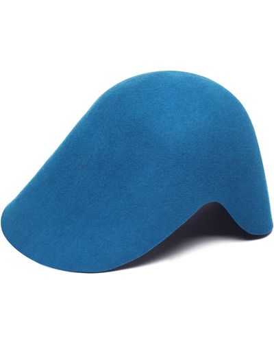 Justine Hats Handmade Felt Cap - Blue