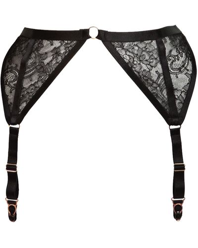 Something Wicked Annabel Lace Suspender Belt - Black