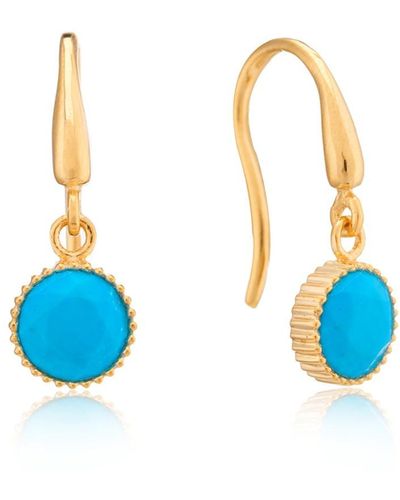 Auree Barcelona December Birthstone Hook Earrings Turquoise - Blue