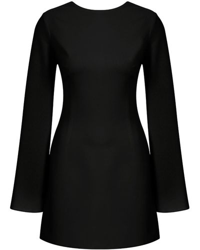 NAZLI CEREN Ira Tie-back Mini Dress In - Black