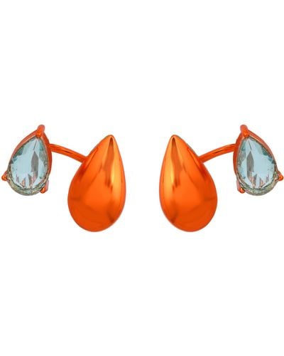 Lavani Jewels Orange Kusanagi Drop Earrings