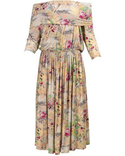 Kristinit Mounia Floral Jersey Dress - Natural