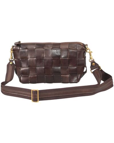 Rimini Woven Leather Shoulder Bag 'giorgia' - Brown