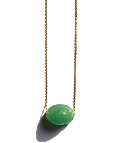seree Turtur Jade Stone Pendant Necklace - Green