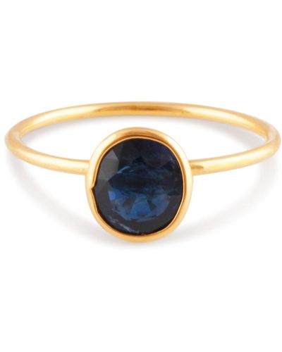 Trésor Blue Sapphire Unshape Ring In 18k Yellow Gold