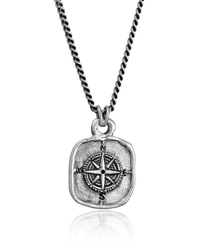 Haze & Glory Compass Necklace - Metallic