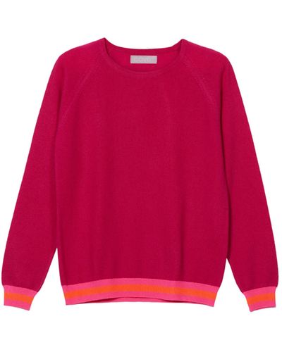Cove Philly Pink Cashmere Sweater With Neon Stripes