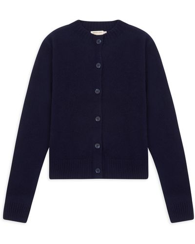Burrows and Hare Knitted Cardigan - Blue