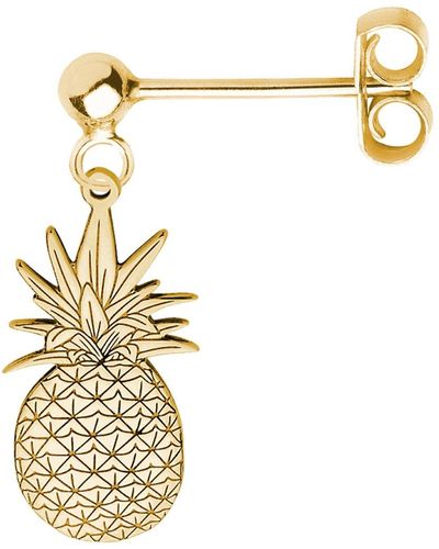 CarterGore Pineapple Single Short Drop Earring - Metallic