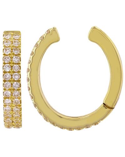770 Fine Jewelry Double Row Diamond Pave Ear Cuff - Metallic