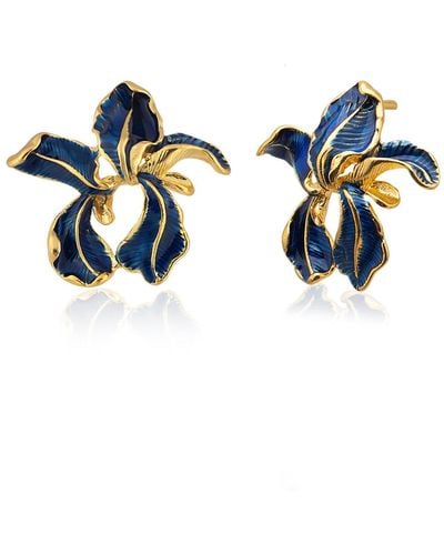 Milou Jewelry Fleur De Lis Earrings - Blue