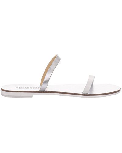 Ancientoo Clio Leather Slides - White