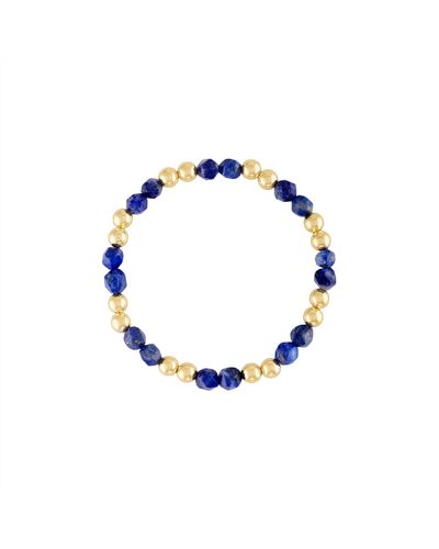 Olivia Le Lapis Lazuli Power Gem Gold Bubble Beaded Bracelet - Blue