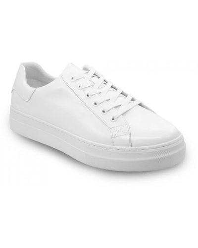 DAVID WEJ Leather Sneakers – - White