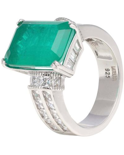 LÁTELITA London Lillibet Colombian Emerald Cocktail Ring Silver - Green