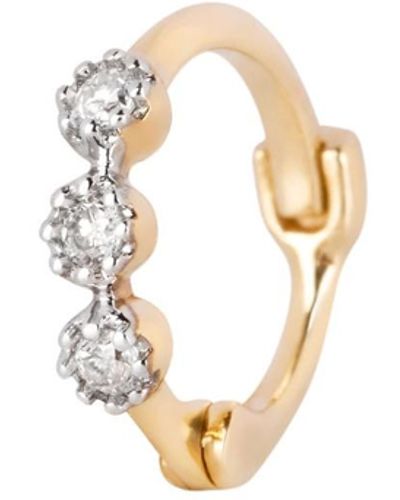 Zohreh V. Jewellery Mini Diamond Trilogy huggie Hoop Earring 9k - Metallic