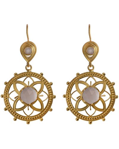 Emma Chapman Jewels Bali Rose Quartz Dangle Earrings - Metallic