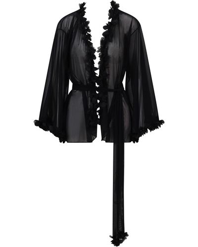 Belle -et-BonBon Fifi New Edition Backless Short Petal Kimono - Black
