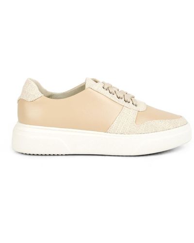 Rag & Co Kjaer Dual Tone Leather Trainers - Natural