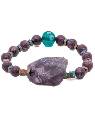 Ebru Jewelry Amethyst Healing Bracelet - Blue