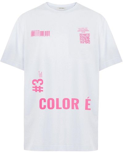 Nocturne Pink Printed Oversized T-shirt - White