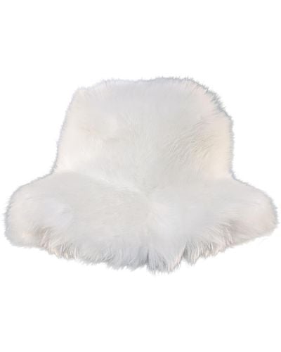 Elsie & Fred Arctic Faux Fur Oversized Fluffy Hat - White