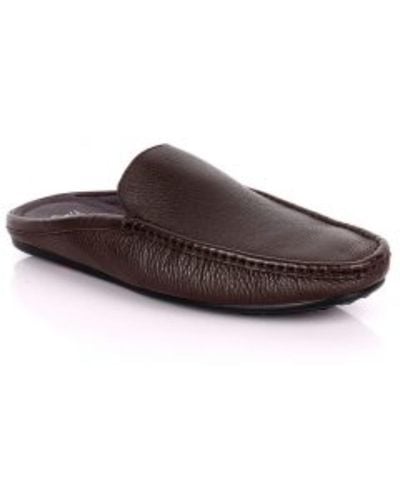 DAVID WEJ Soft Leather Slip On Loafers – - Brown