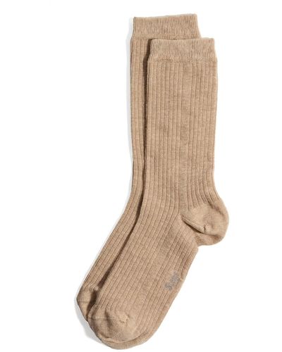 Stems Neutrals Eco-conscious Cashmere Crew Socks - Natural