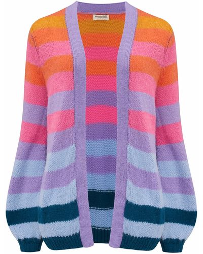 Sugarhill Yvette Cardigan Rainbow Stripe - Pink