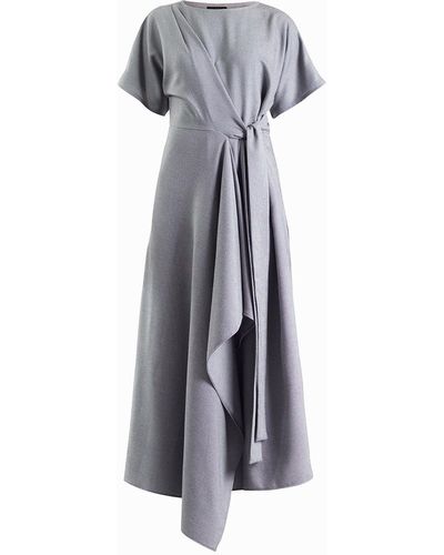 Meem Label Baxter Light Gray Wrap Dress