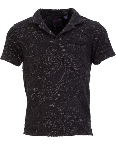 lords of harlech Johnny Towel Polo Shirt In Black